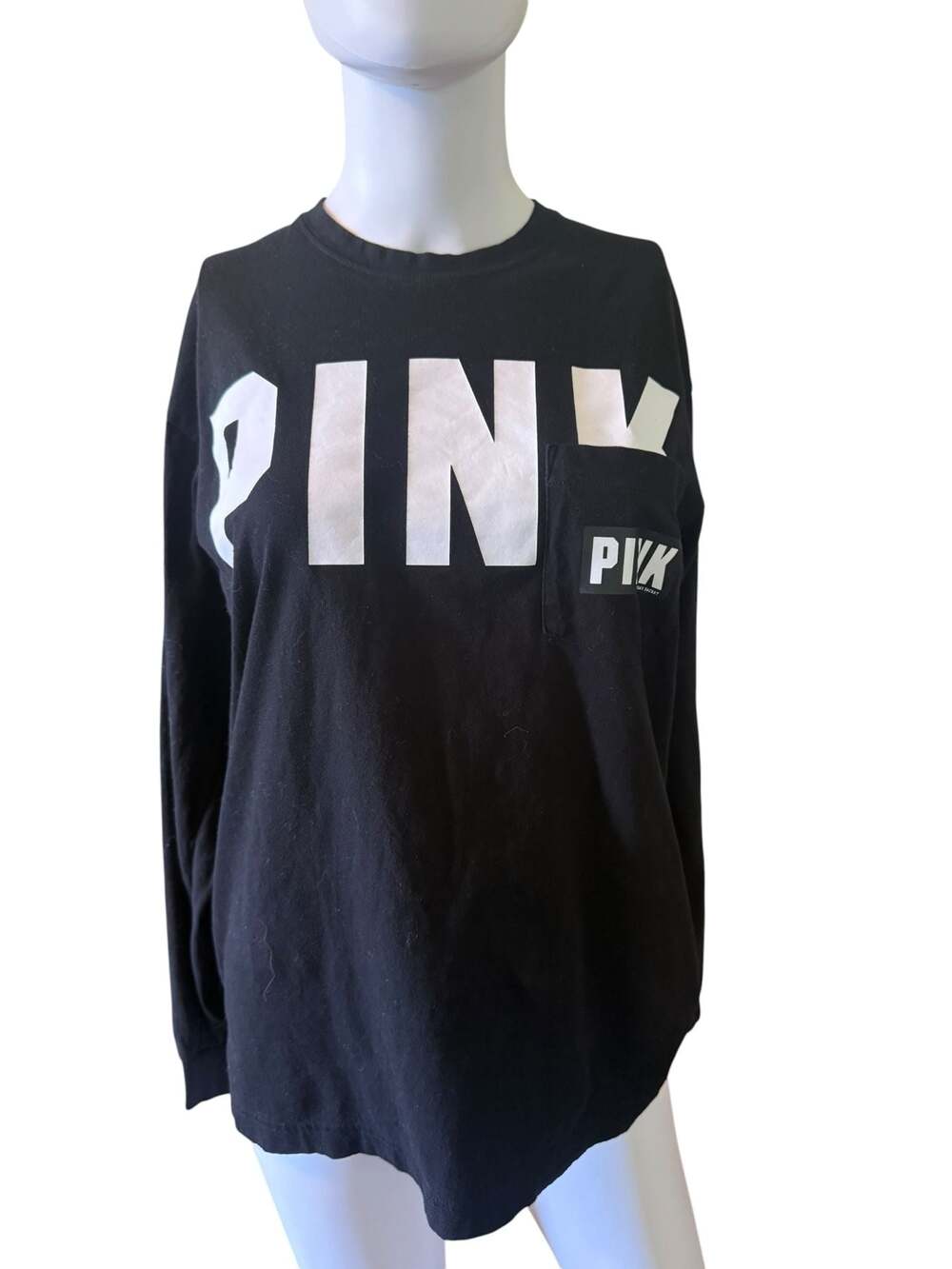 Victoria's Secret PINK Long Sleeve Crew Neck T-Shirt with Chest Pocket‎
